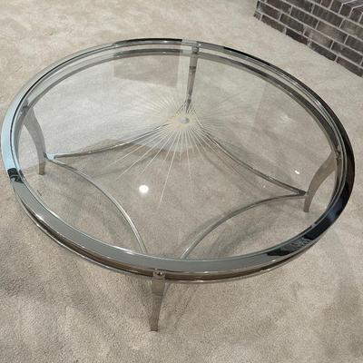 Beautiful Round Glass Coffee Table Like New