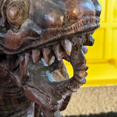 S. India Leogryph Hindu Yali Pillar Strut Vyala Corbel wood carving