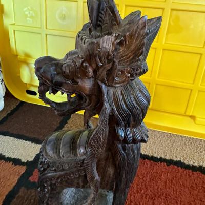 S. India Leogryph Hindu Yali Pillar Strut Vyala Corbel wood carving