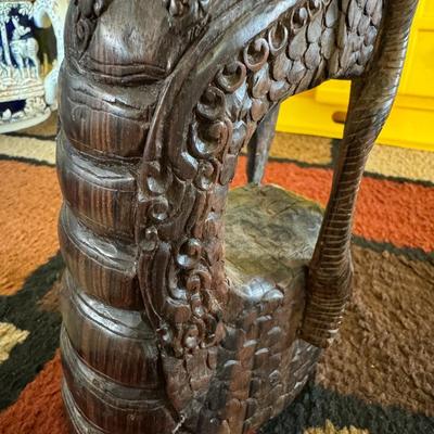 S. India Leogryph Hindu Yali Pillar Strut Vyala Corbel wood carving