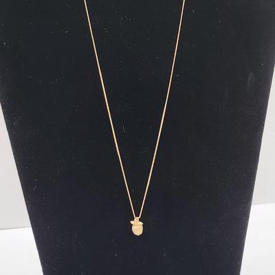 Vintage 14k Gold Small Apple Pendant Necklace