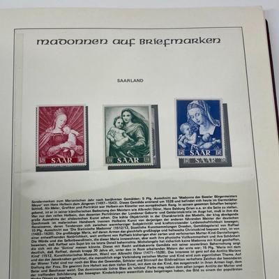 German Language Madonna Stamps Embossed Binders - Madonnen auf Briefmarken