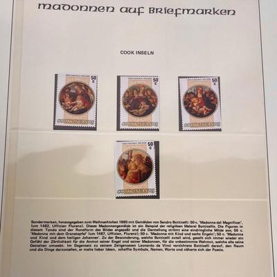 German Language Madonna Stamps Embossed Binders - Madonnen auf Briefmarken