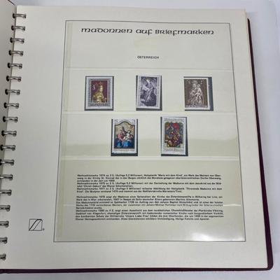 German Language Madonna Stamps Embossed Binders - Madonnen auf Briefmarken