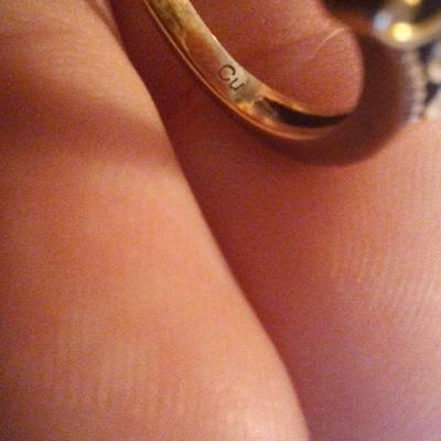 Copper ring with brown stone sz 8