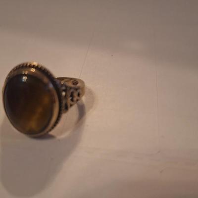 Copper ring with brown stone sz 8