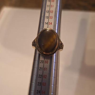 Copper ring with brown stone sz 8