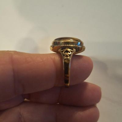 Copper ring with brown stone sz 8