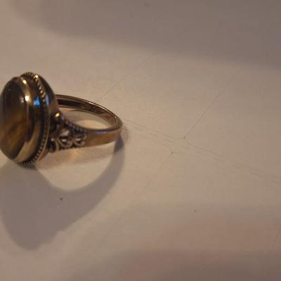 Copper ring with brown stone sz 8
