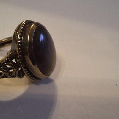 Copper ring with brown stone sz 8