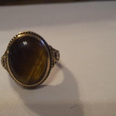 Copper ring with brown stone sz 8
