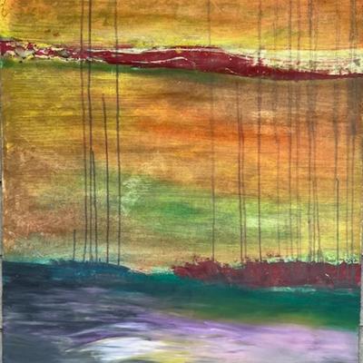 Robert Irving Signed Acrylic on Canvas