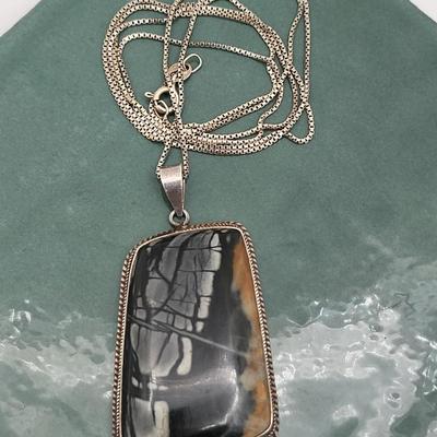 Picasso Jasper Necklace Sterling Silver