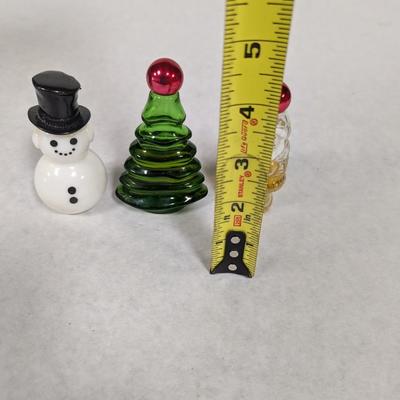 Vintage Avon Christmas Tree Snowman & Santa Perfume Bottles