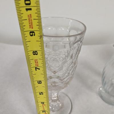 Vintage Crystal Glass Platter Deviled Egg Dish & Vases