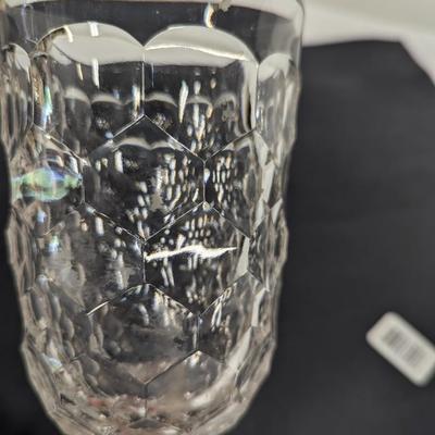 Vintage Crystal Glass Platter Deviled Egg Dish & Vases