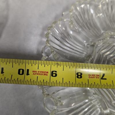 Vintage Crystal Glass Platter Deviled Egg Dish & Vases