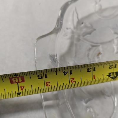 Vintage Crystal Glass Platter Deviled Egg Dish & Vases