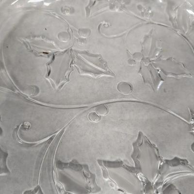 Vintage Crystal Glass Platter Deviled Egg Dish & Vases