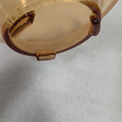 Etched Footed Glass Bowl
