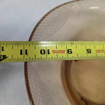 Etched Footed Glass Bowl