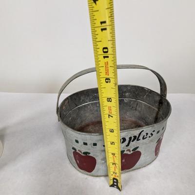 Stone Lite Floral & Fruit Canister & Steel Apple Pail