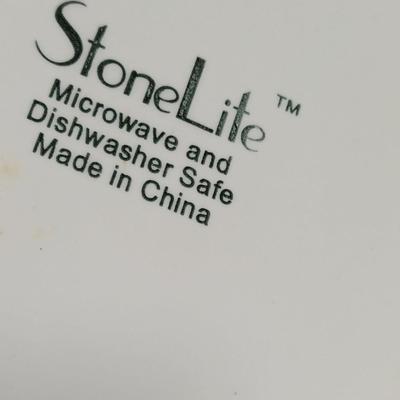 Stone Lite Floral & Fruit Canister & Steel Apple Pail