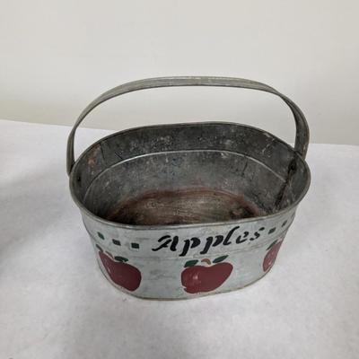 Stone Lite Floral & Fruit Canister & Steel Apple Pail