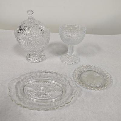 Crystal Candy Dish Plates & Cup