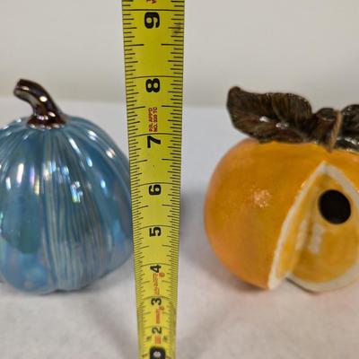 "Be Joyful" Ceramic Sentiment Pumpkin & Ceramic Orange