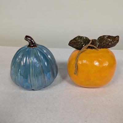 "Be Joyful" Ceramic Sentiment Pumpkin & Ceramic Orange