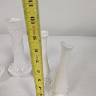 Milk Glass Vases Hobnail Stem