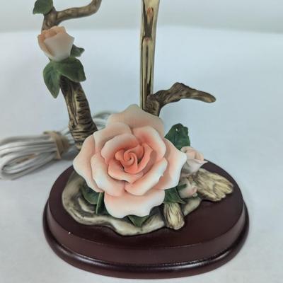 Porcelain Flower Rose Table Lamp