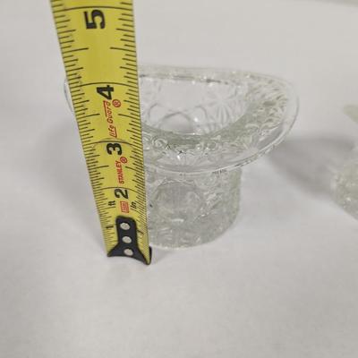 Vintage Large & Small Clear Glass Daisy & Button Top Hat