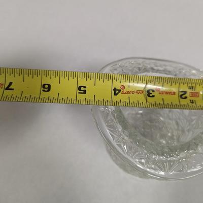 Vintage Large & Small Clear Glass Daisy & Button Top Hat