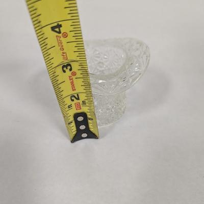 Vintage Large & Small Clear Glass Daisy & Button Top Hat