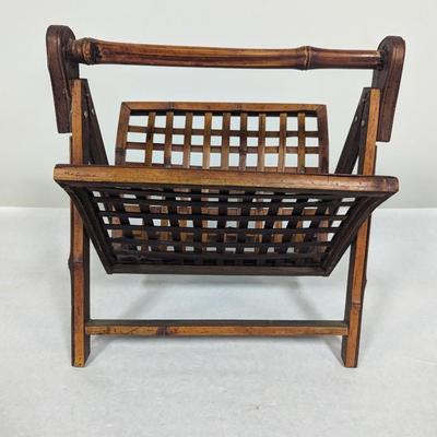 Magazine Caddy Bamboo Rattan Fold-able