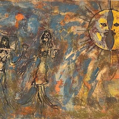 Robert Irving Signed Abstract on Canvas