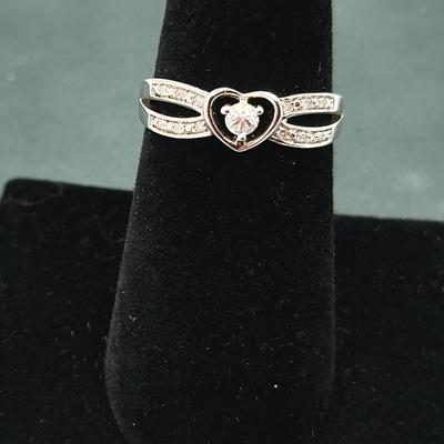 Sterling Ring Trio Diamond/White Topaz, Ruby, Sapphire