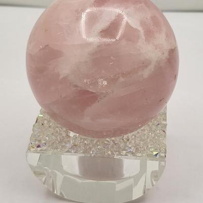 3" Rose Quartz Stone Sphere Orb