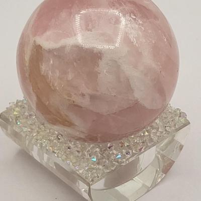 3" Rose Quartz Stone Sphere Orb