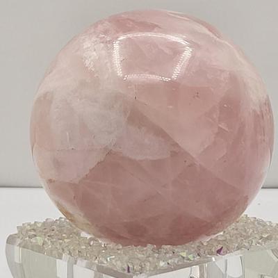 3" Rose Quartz Stone Sphere Orb