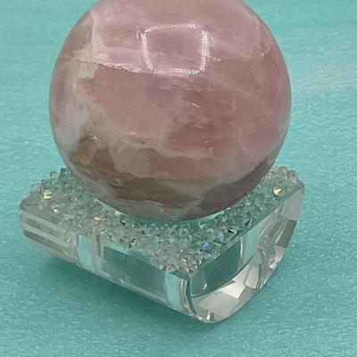 3" Rose Quartz Stone Sphere Orb
