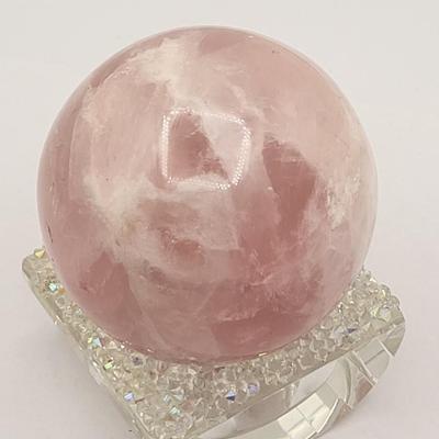 3" Rose Quartz Stone Sphere Orb