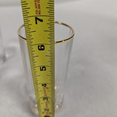 12 = Gold Rim Crystal Glasses