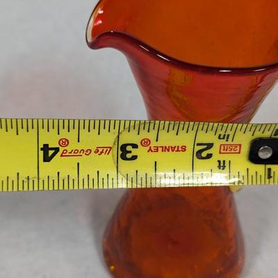 Vintage Blenko Amberina Crackle Pitcher