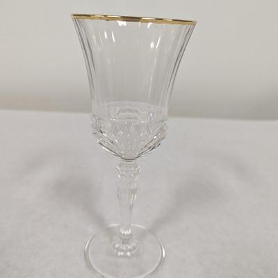 6 - Royal Crystal Rock Gold Trim Water Goblets Arches