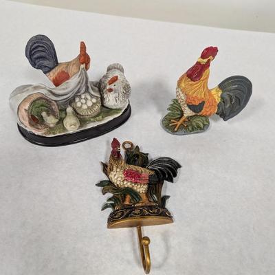 Ceramic Chicken Family Vintage Rooster Wall Hanging