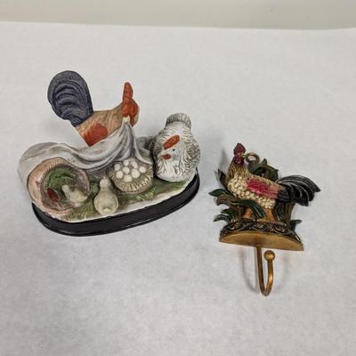 Ceramic Chicken Family Vintage Rooster Wall Hanging