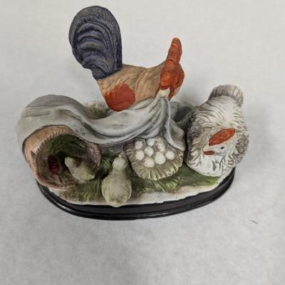 Ceramic Chicken Family Vintage Rooster Wall Hanging